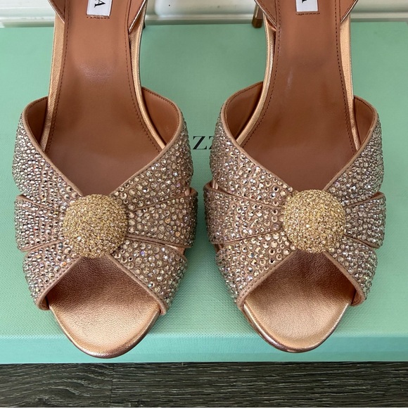 ❗️SOLD❗️AQUAZZURA Italian Flirt 75 embellished leather sandals - Picture 4 of 11